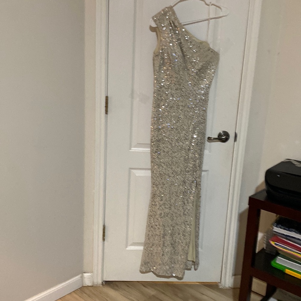 Sequined one shoulder dress